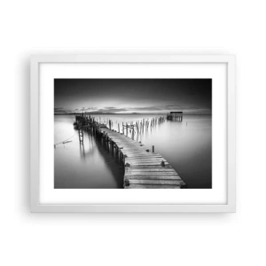 Plakat w białej ramie - Spokój zapomnianego brzegu - 40x30 cm