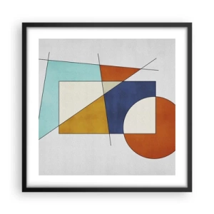 Plakat w czarnej ramie - Abstrakcja: modernistyczna zabawa - 50x50 cm