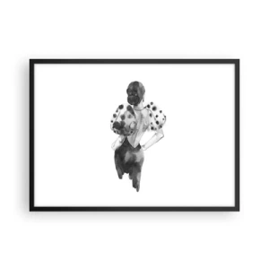 Plakat w czarnej ramie - Minimalistyczna ilustracja kobiety w stylu akwareli - 70x50cm - Przeszła tuż obok - Nowoczesna dekoracja ścienna do salonu i sypialni ARTTOR