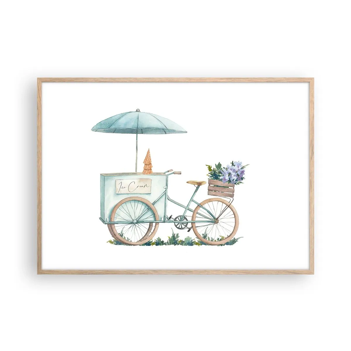 Plakat w ramie jasny dąb - Słodkie wspomnienie lata - 100x70 cm