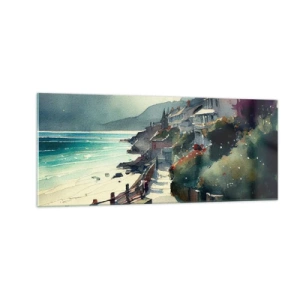Obraz na szkle - Śródziemnomorskie miasteczko - 100x40 cm