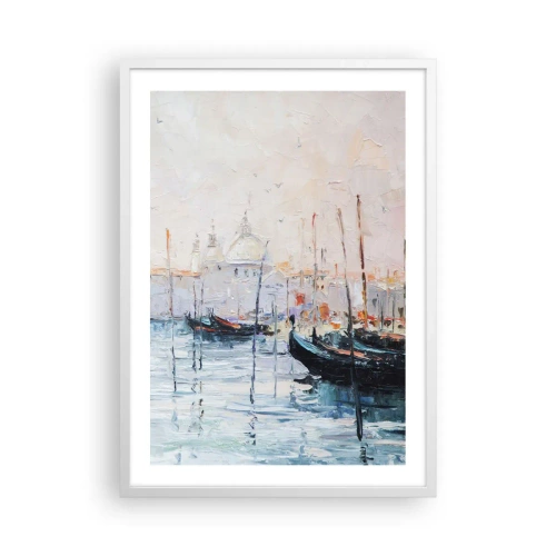 Plakat w białej ramie - Za wodą, za mgłą - 50x70 cm