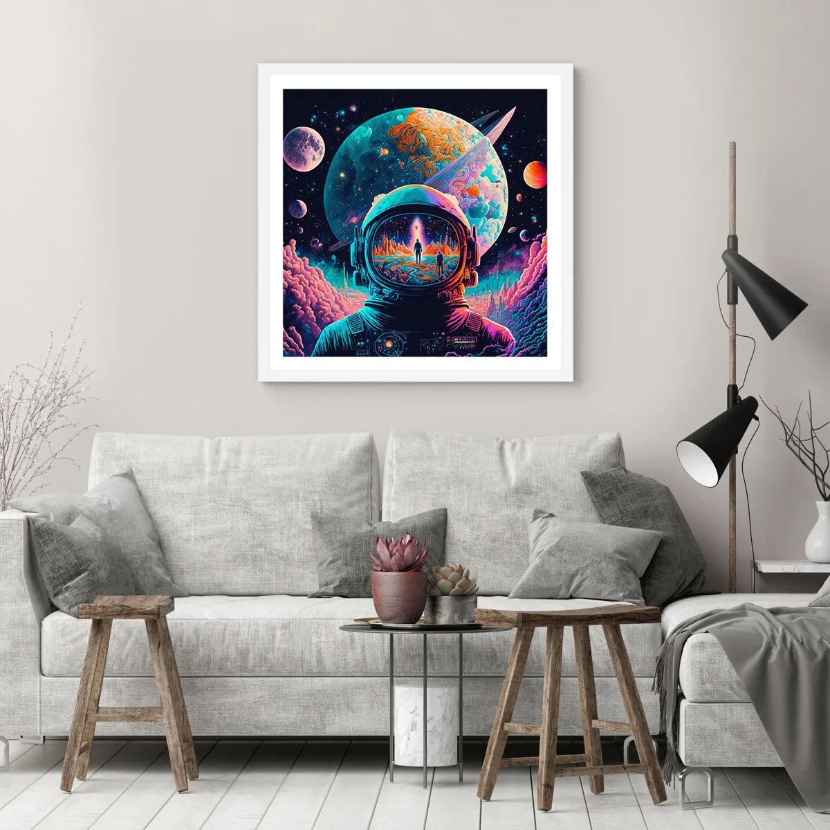 Plakat w białej ramie - Filozofom się nie śniło - 50x50 cm