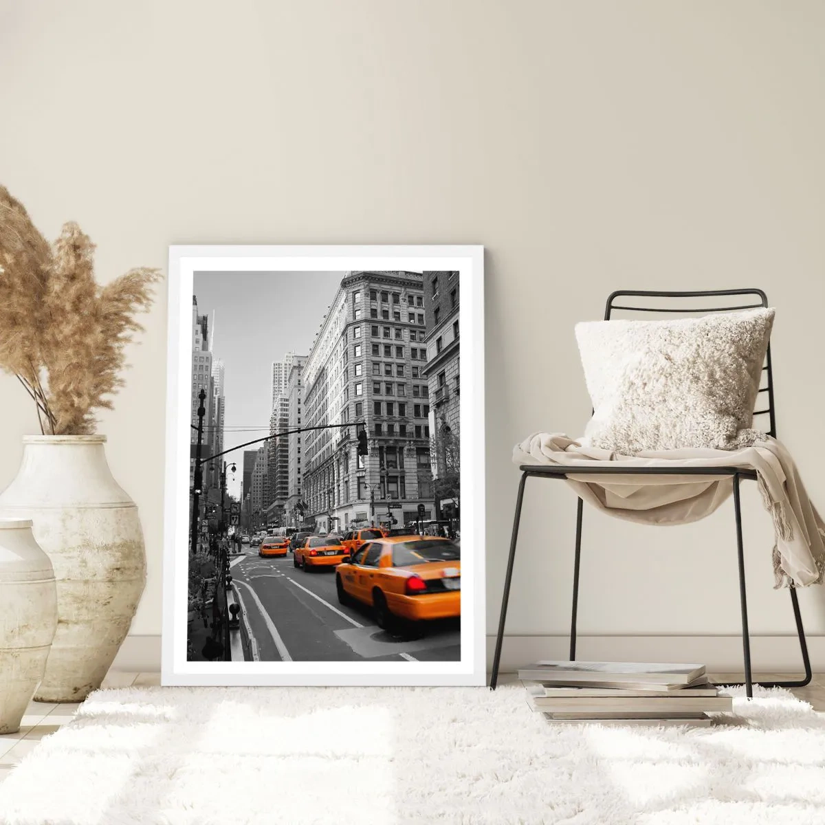 Plakat w białej ramie - Słońca wielkiego miasta - 30x40 cm