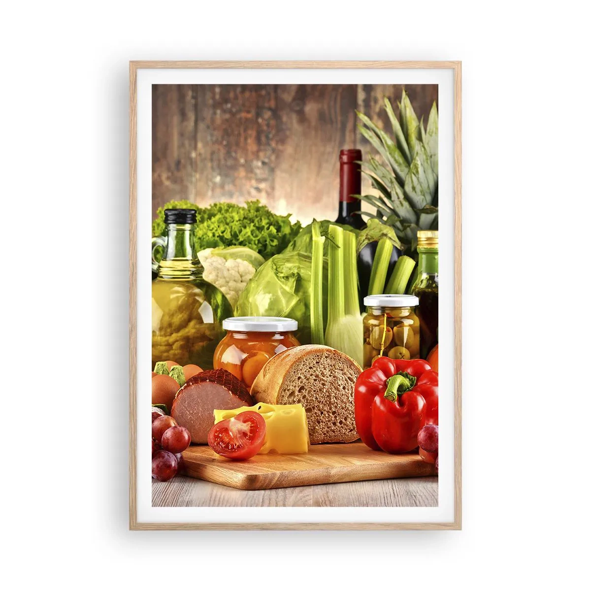 Plakat w ramie jasny dąb - Wędzone, pieczone, marynowane - 70x100 cm