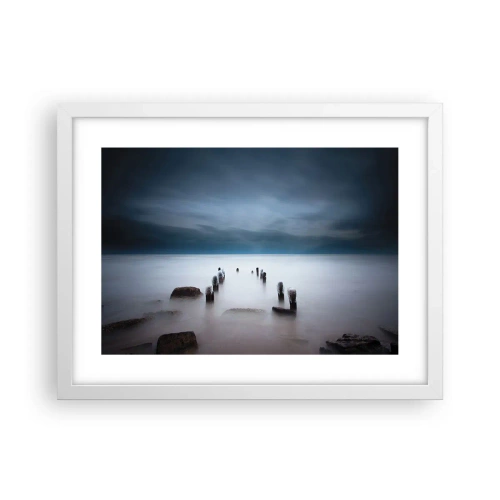 Plakat w białej ramie - Zamyślone jezioro - 40x30 cm
