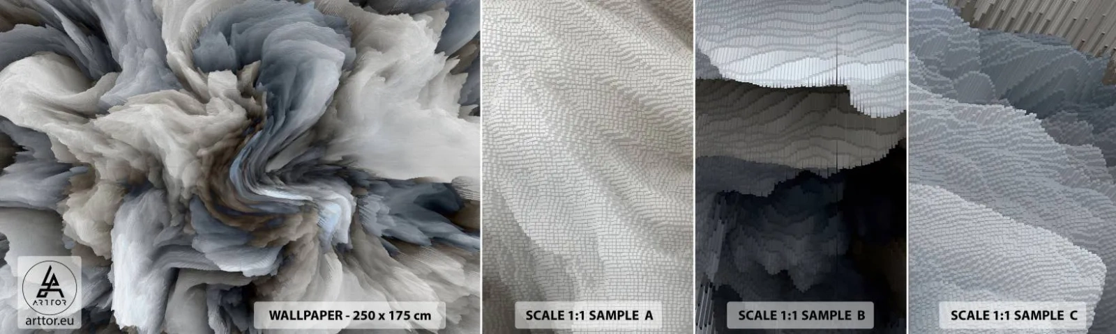 Fototapeta Próbka Standard Eco - Kamień i kwiat - 3D, Trójwymiarowy, Sztuka - 100x30 cm