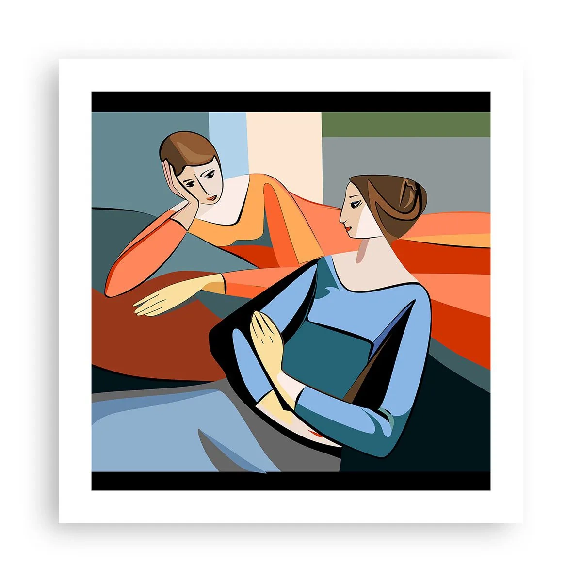 Plakat - Chwila zwierzeń - 50x50 cm