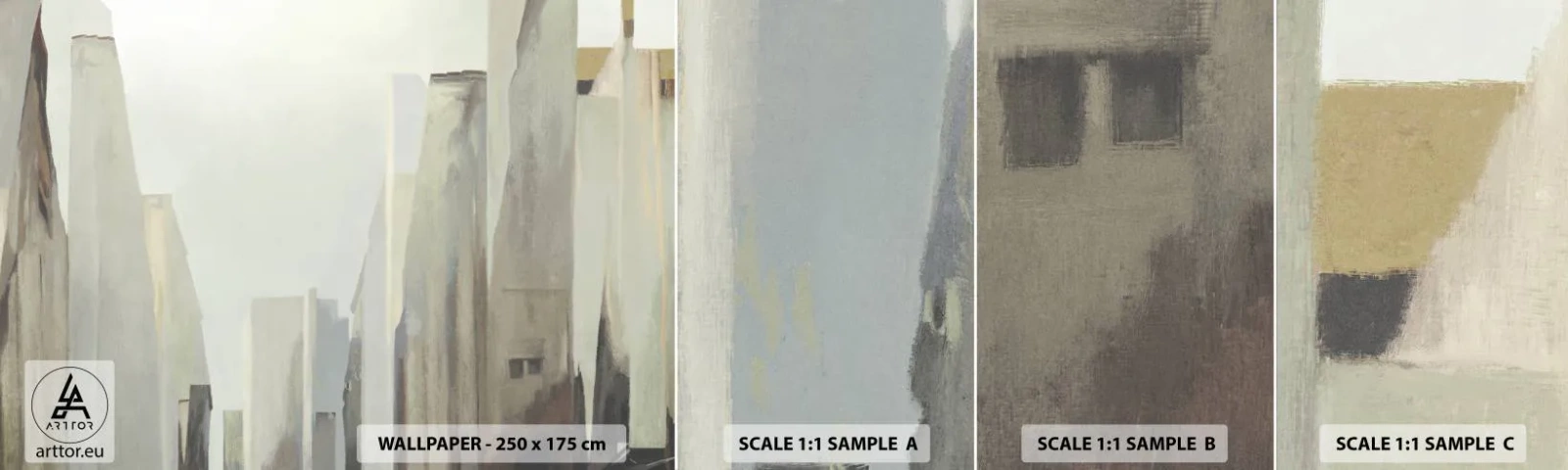 Fototapeta Próbka Samoprzylepna Deluxe Sticker - Sen o mieście - Minimalistyczny, Jasny, Miasto - 100x30 cm