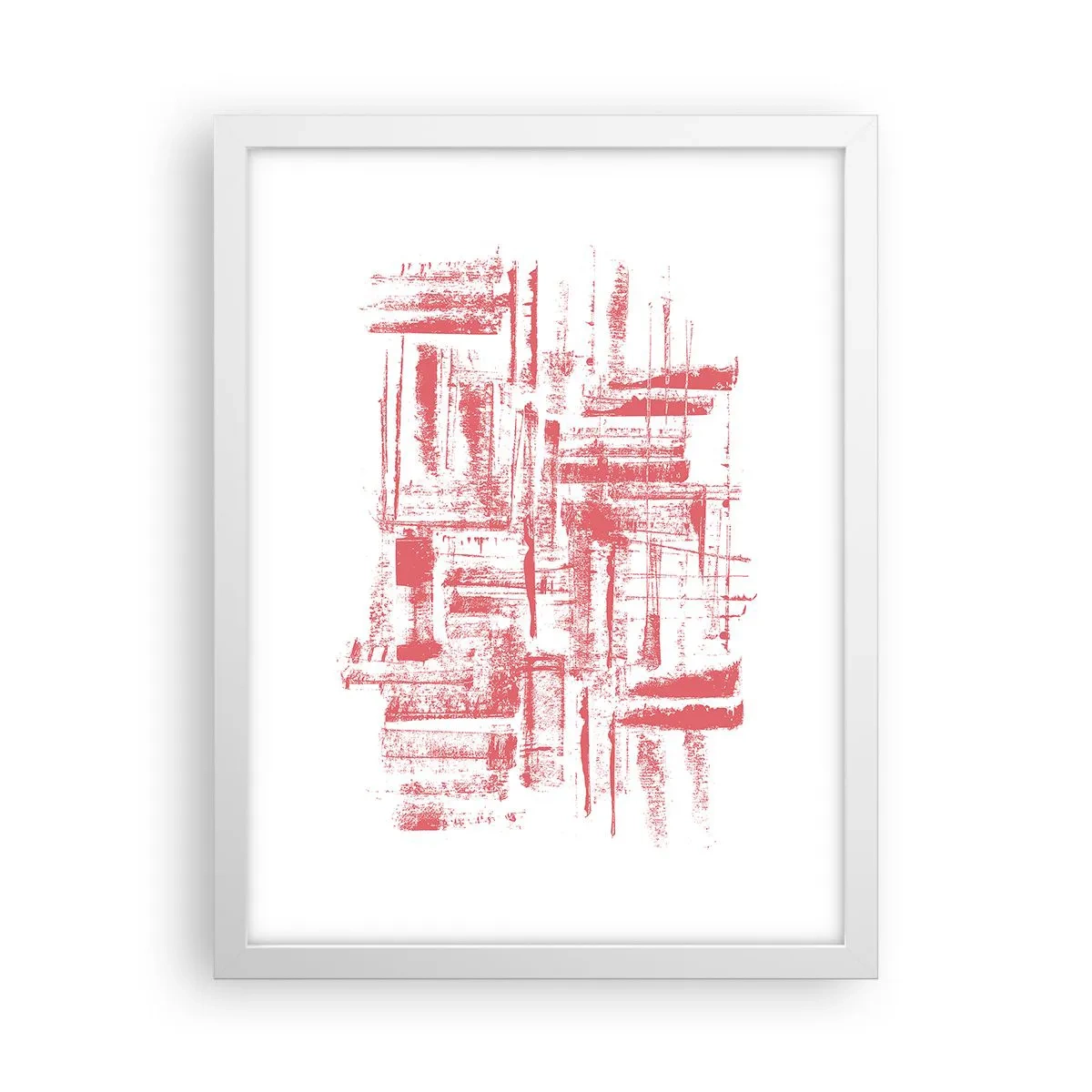 Plakat w białej ramie - Czerwone miasto - 30x40 cm