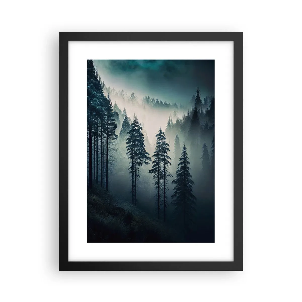 Plakat w czarnej ramie - Górski poranek - 30x40 cm