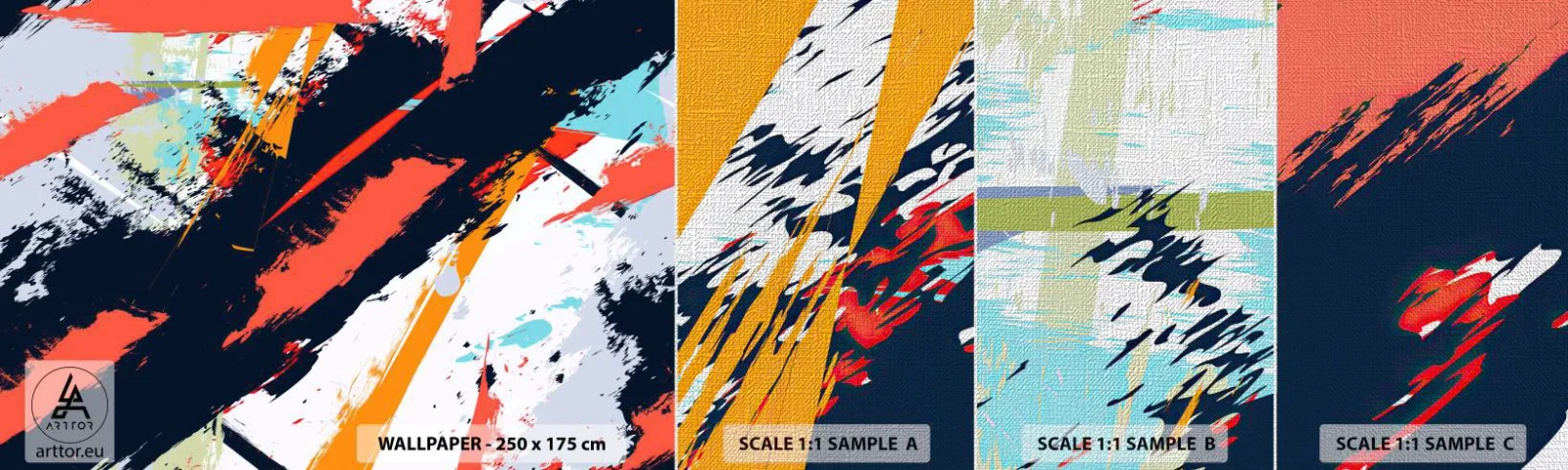 Fototapeta Próbka Premium Canvas - Kompozycja dynamiczna - Abstrakcja, Graffiti, Sztuka - 100x30 cm