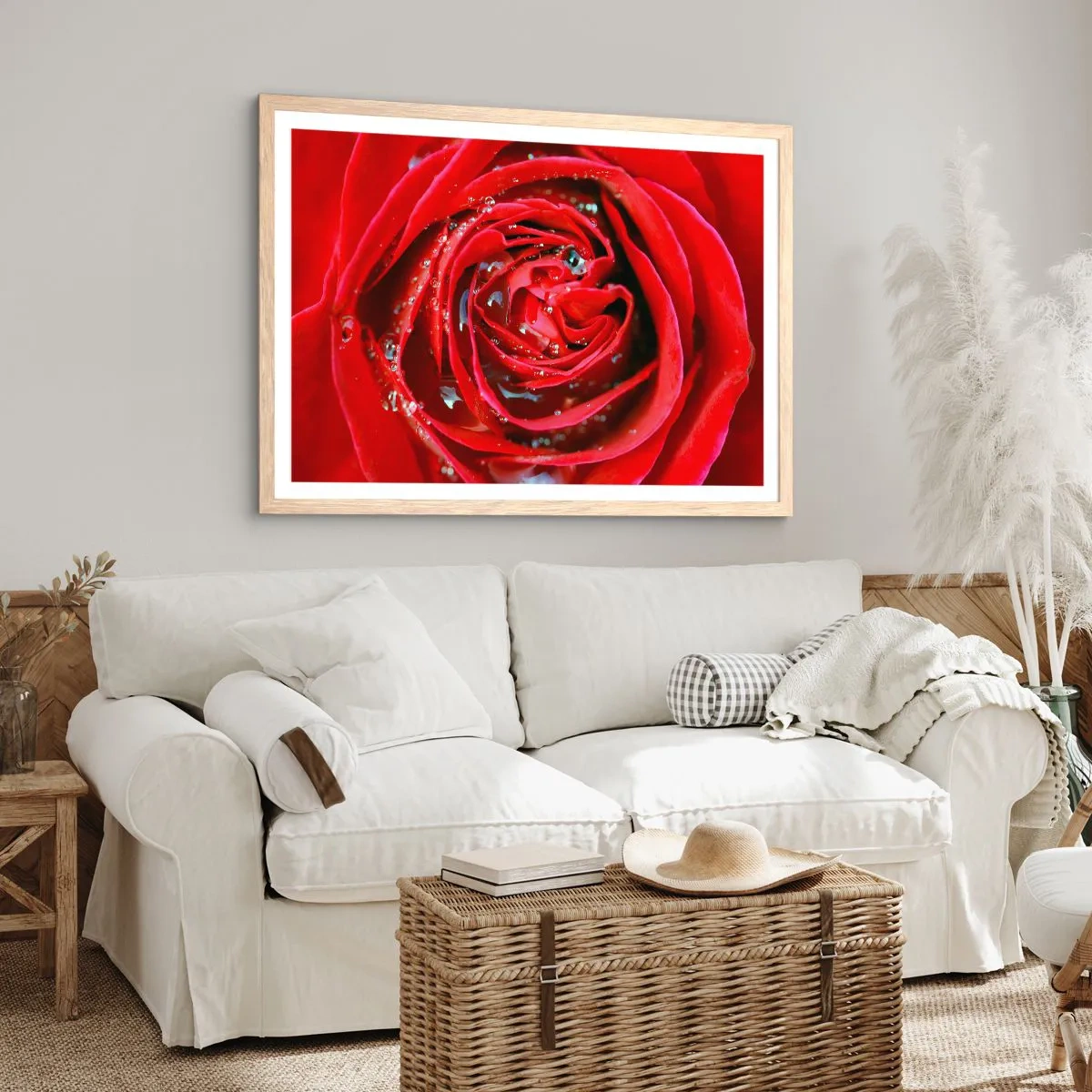 Plakat w ramie jasny dąb - W kroplach rosy - 70x50 cm