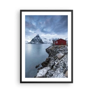 Plakat w czarnej ramie - Alpejska jesień - 50x70cm - Skandynawskie zacisze - Nowoczesna dekoracja ścienna do salonu i sypialni ARTTOR