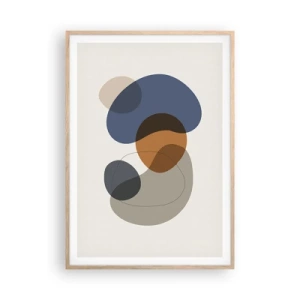 Plakat w ramie jasny dąb - Krople barw - 70x100 cm