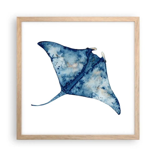 Plakat w ramie jasny dąb - Życie w błękicie - 40x40 cm