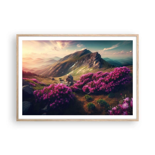 Plakat w ramie jasny dąb - Lato w górach - 100x70 cm