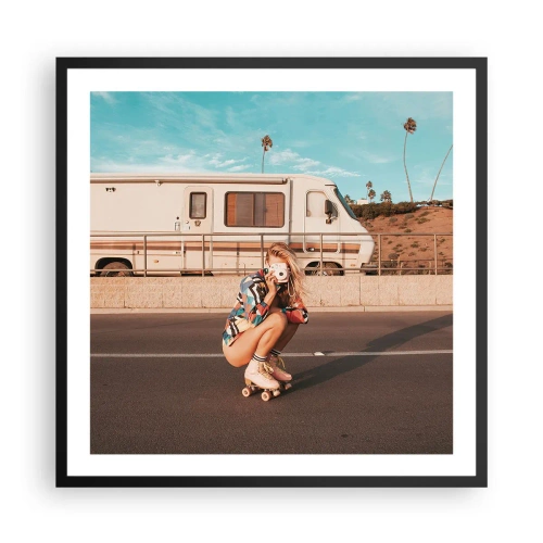 Plakat w czarnej ramie - Uśmiech, proszę! - 60x60 cm