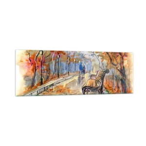 Obraz na szkle - Razem powędrować w jesień - 90x30 cm