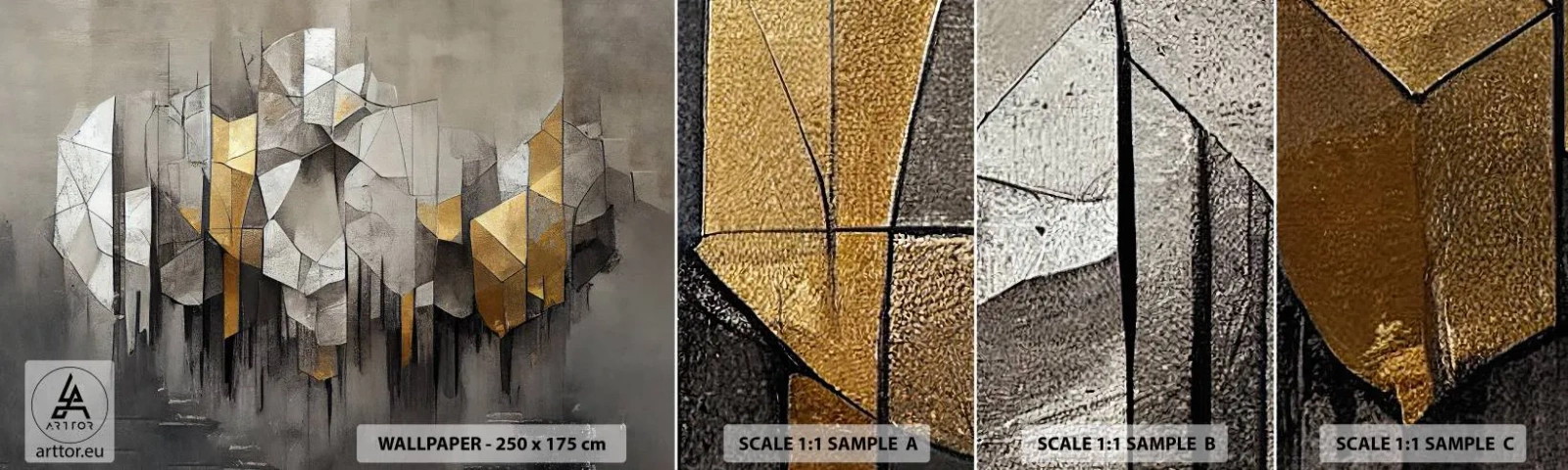 Fototapeta Próbka Standard Eco - Kompozycja z lodu i światła - Abstrakcja, Sztuka, Art Deco - 100x30 cm