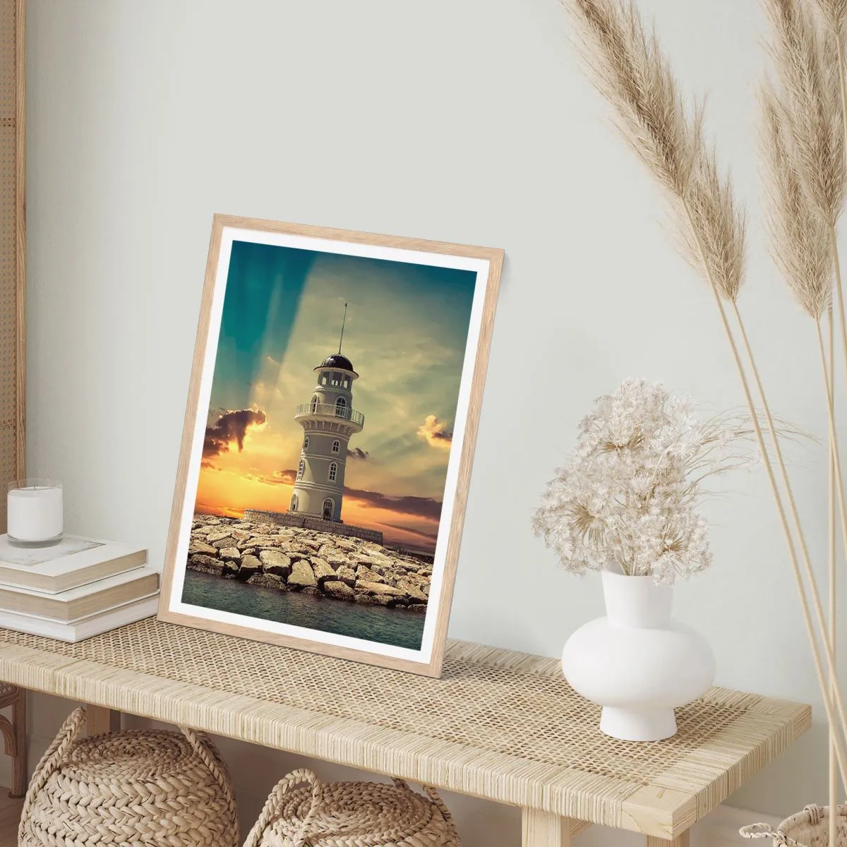 Plakat w ramie jasny dąb - Światło - Dobro - Piękno - 70x100 cm