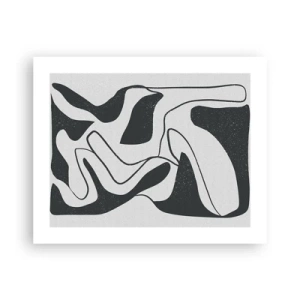 Plakat - Abstrakcyjna zabawa w labiryncie - 50x40 cm