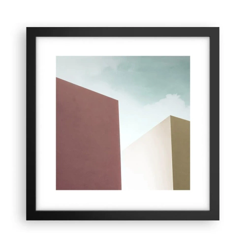 Plakat w czarnej ramie - Geometria słonecznego lata - 30x30 cm