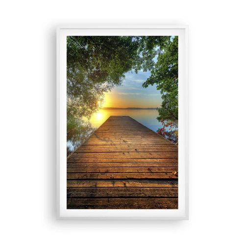 Plakat w białej ramie - Nie śpiesz się, usiądź - 61x91 cm