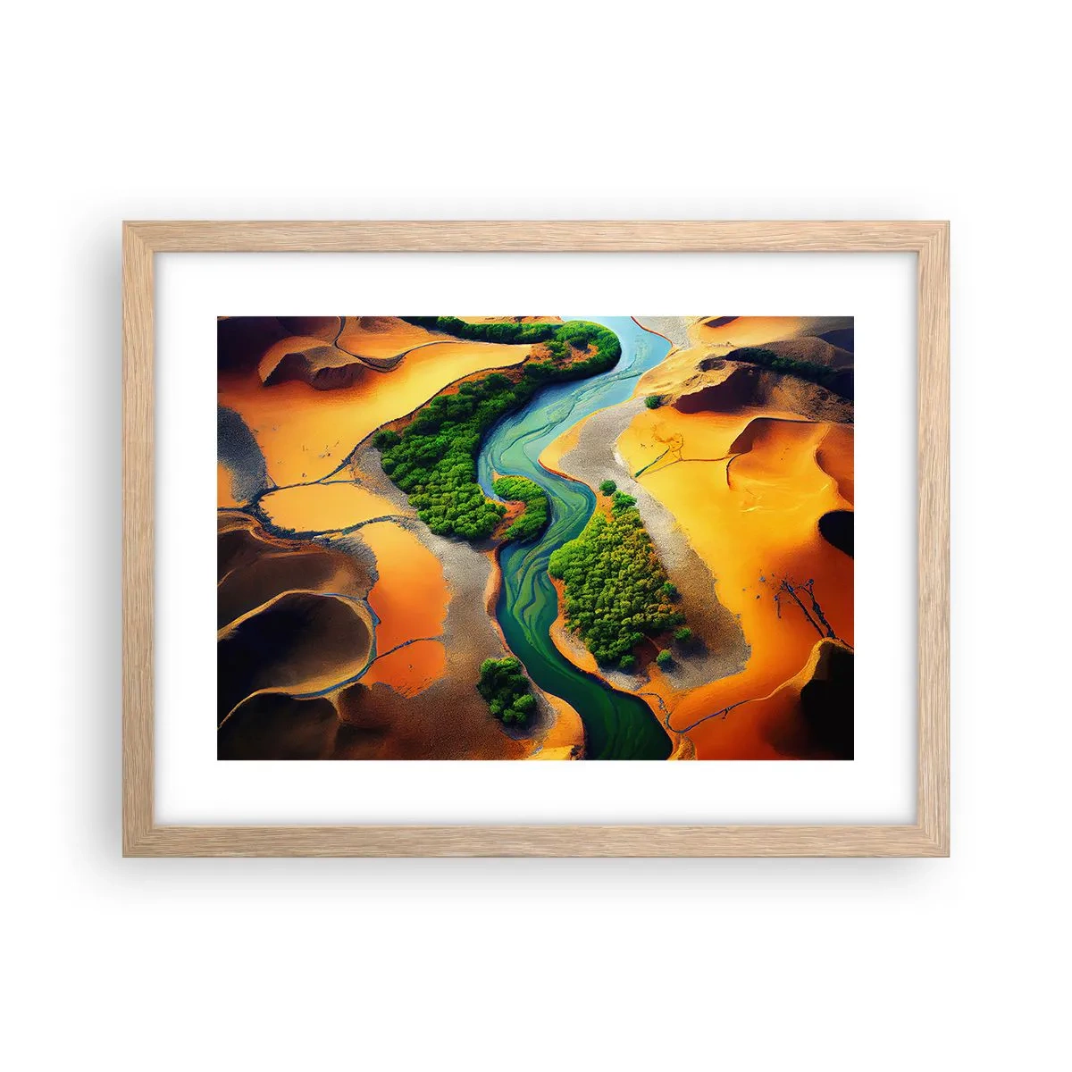 Plakat w ramie jasny dąb - Życiodajna rzeka - 40x30 cm