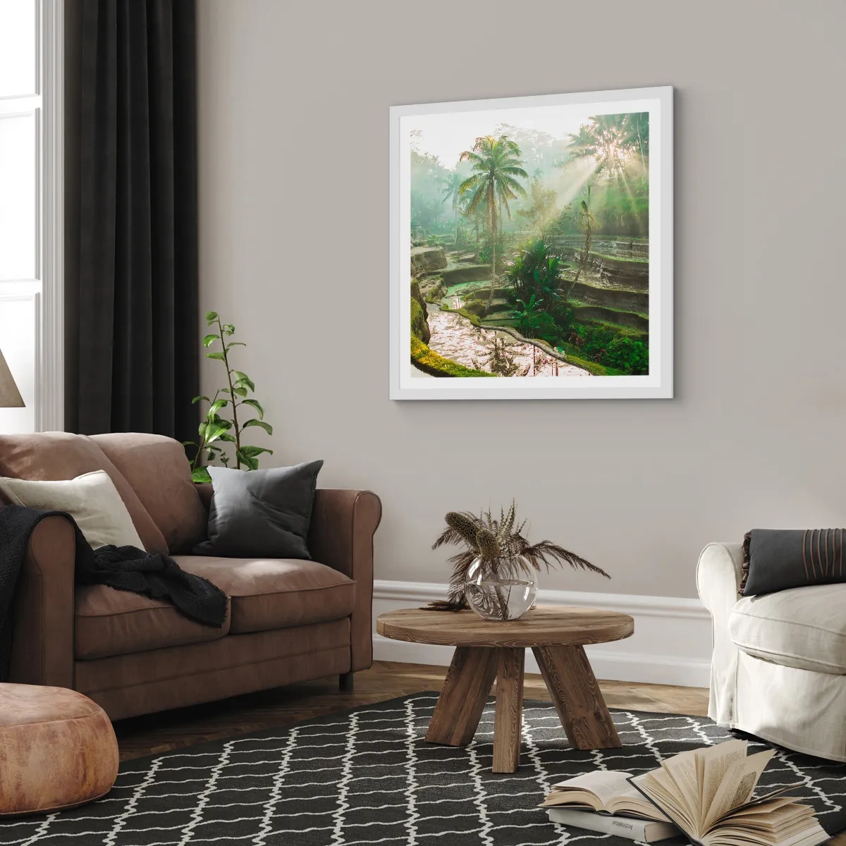 Plakat w białej ramie - Dorastać w słońcu - 40x40 cm