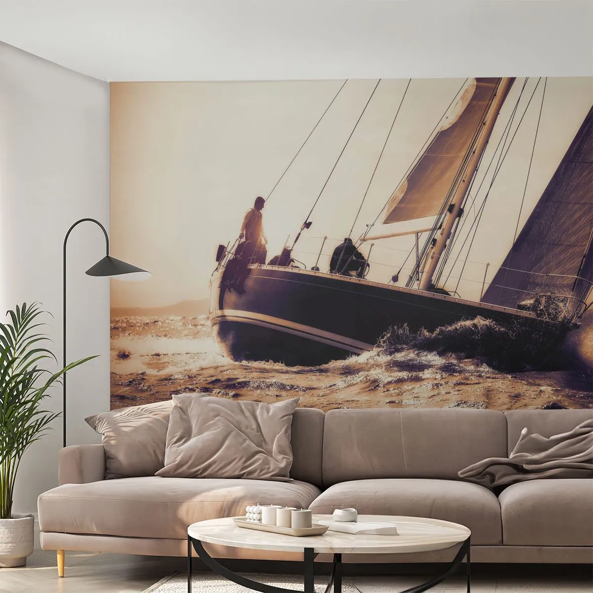 Fototapeta Premium Sand - Żeglujże, żeglarzu - Jacht, Morze, Żeglarstwo - 100x70 cm