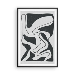 Plakat w czarnej ramie - Abstrakcyjna zabawa w labiryncie - 61x91 cm