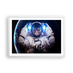Plakat w białej ramie - Houston, macie problem - 70x50 cm