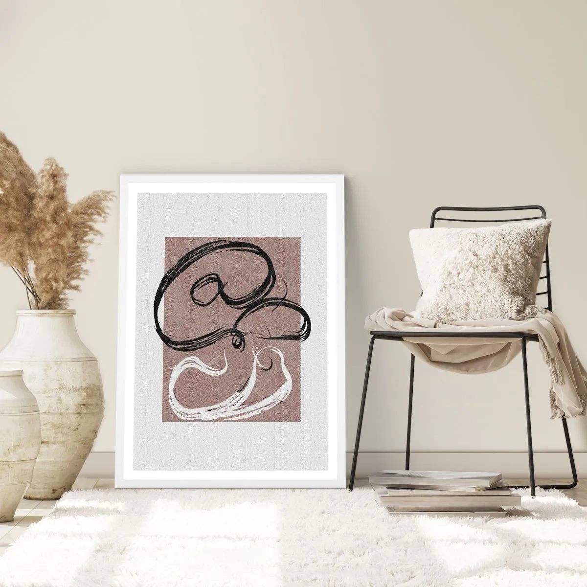 Plakat w białej ramie - Kompozycja – poszukiwanie pełni - 30x40 cm