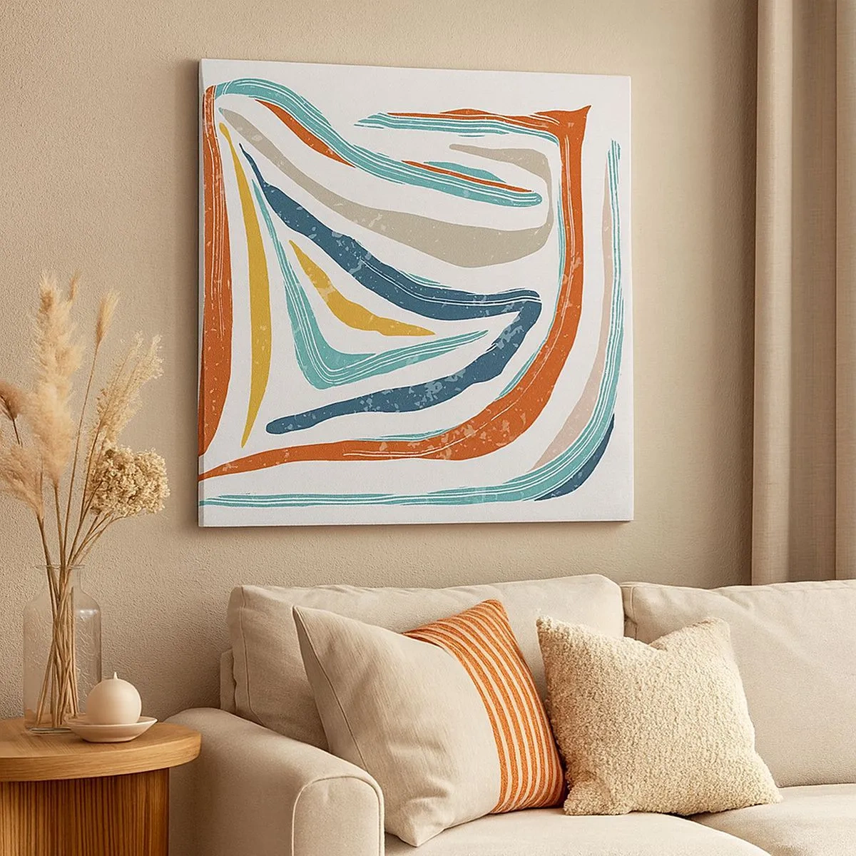 Obraz na płótnie - Abstrakcja przyjaźnie uśmiechnięta - 30x30 cm