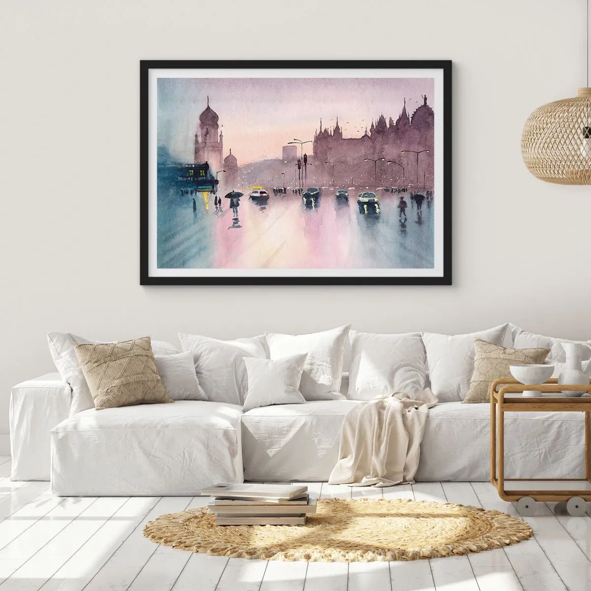 Plakat w czarnej ramie - W deszczowej mgiełce - 50x40 cm