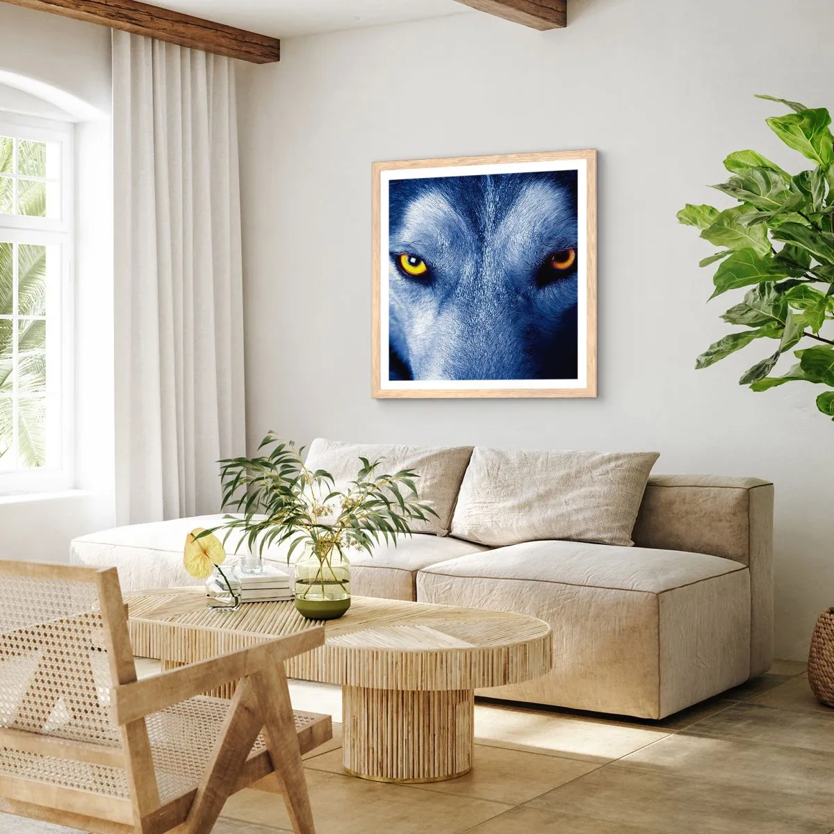 Plakat w ramie jasny dąb - Hipnotyzujące spojrzenie - 30x30 cm