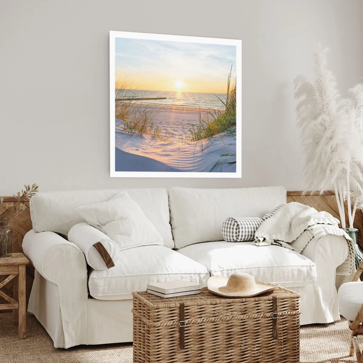 Plakat - Morza szum, ptaków śpiew, dzika plaża pośród traw… - 50x50 cm