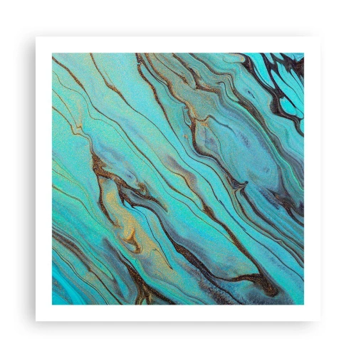 Plakat - Turkusowy przypływ - 60x60 cm