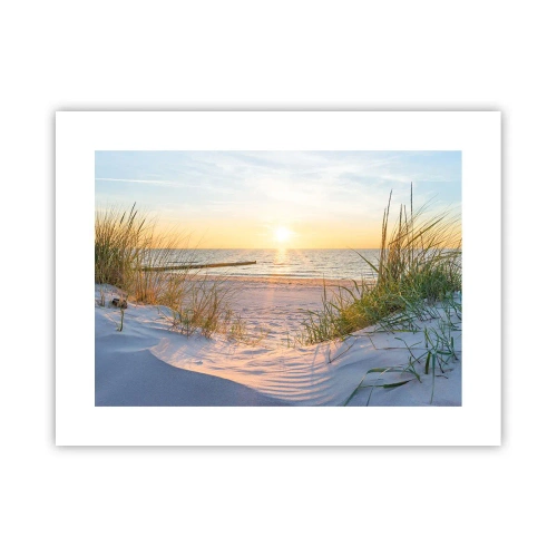 Plakat - Morza szum, ptaków śpiew, dzika plaża pośród traw… - 40x30 cm