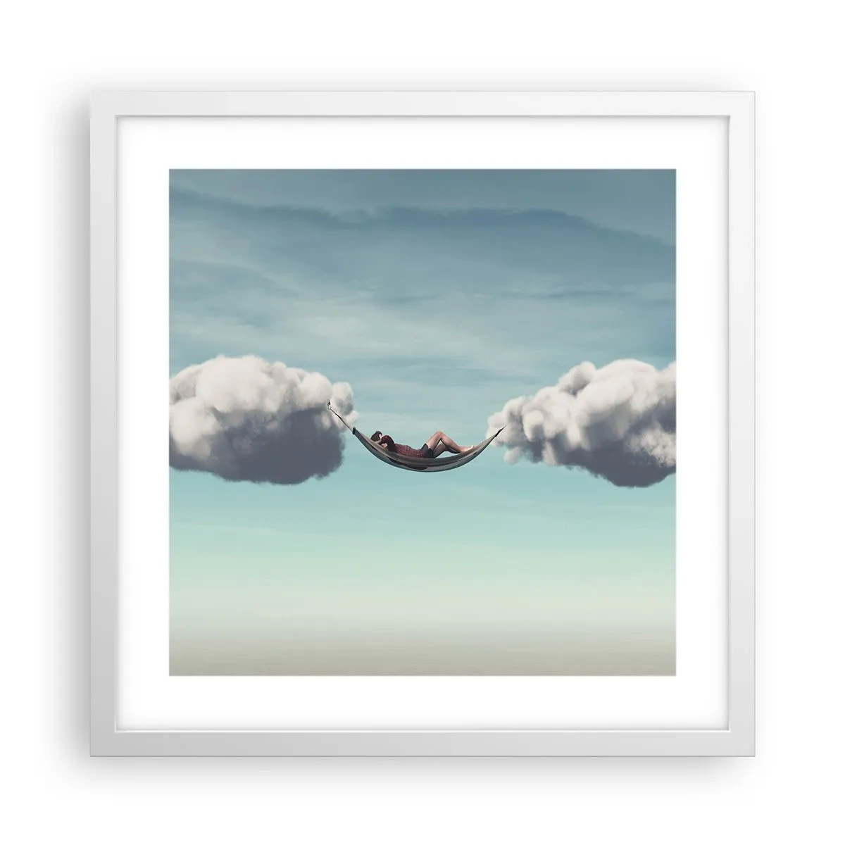 Plakat w białej ramie - Błogość chwili - 40x40 cm