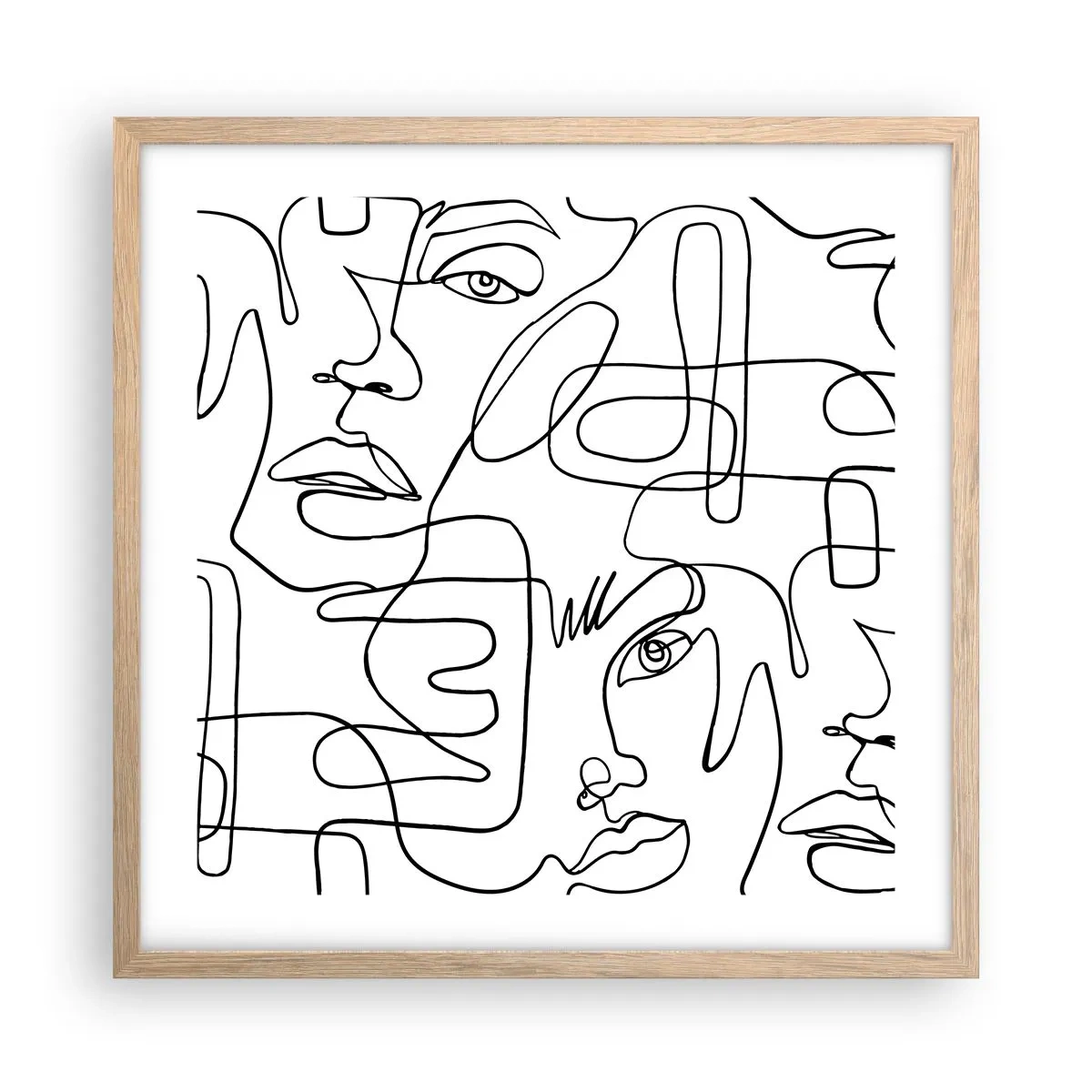 Plakat w ramie jasny dąb - W splątanych emocjach - 50x50 cm