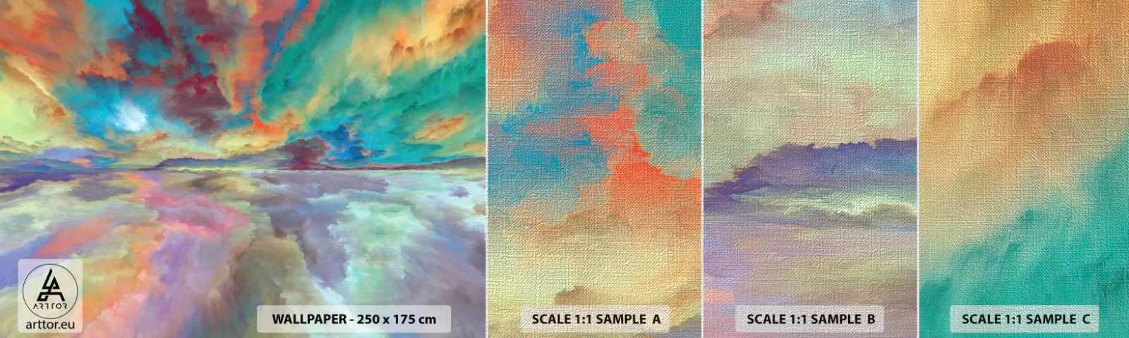 Fototapeta Próbka Premium Canvas - Dwa nieba - Abstrakcja, Sztuka, Surrealizm - 100x30 cm