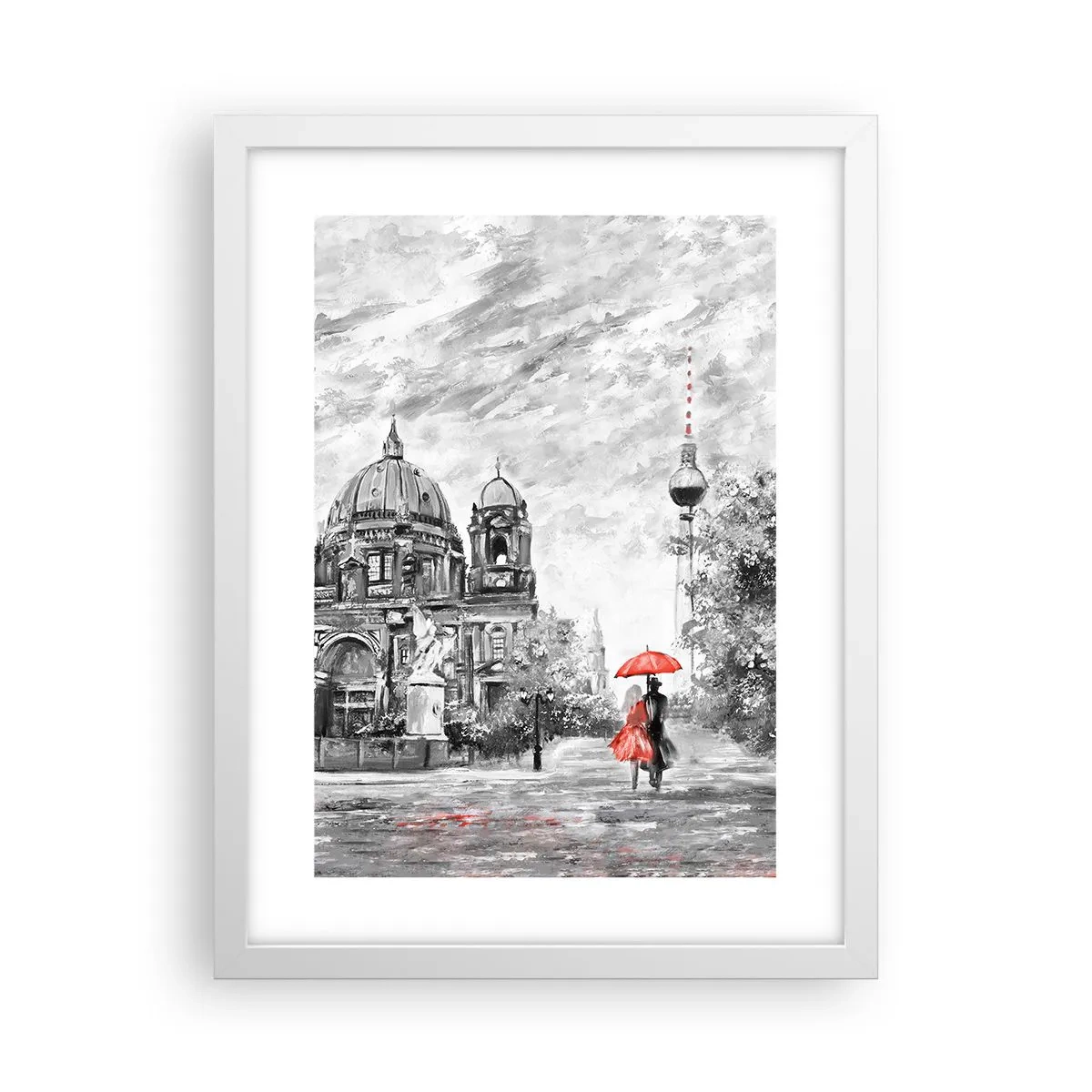 Plakat w białej ramie - Berlińskie spotkanie - 30x40 cm