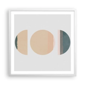 Plakat w białej ramie - Koło za kołem - 60x60 cm