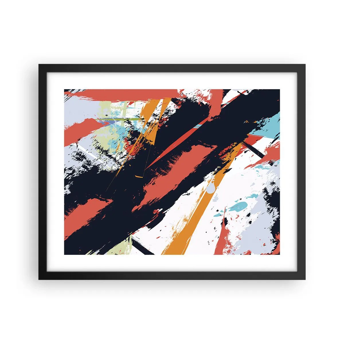 Plakat w czarnej ramie - Kompozycja dynamiczna - 50x40 cm