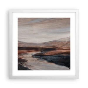 Plakat w białej ramie -  Spokojna dolina - 40x40 cm