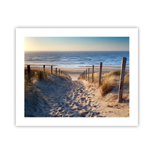 Plakat - Morza szum, ptaków śpiew, dzika plaża pośród traw… - 50x40 cm