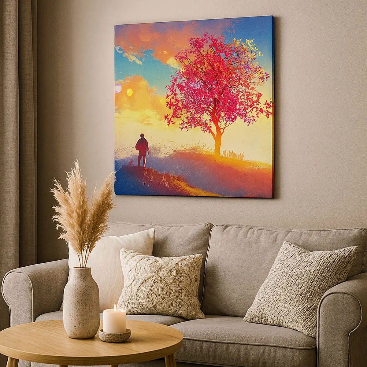 Obraz na płótnie - Pielgrzym u celu - 30x30 cm