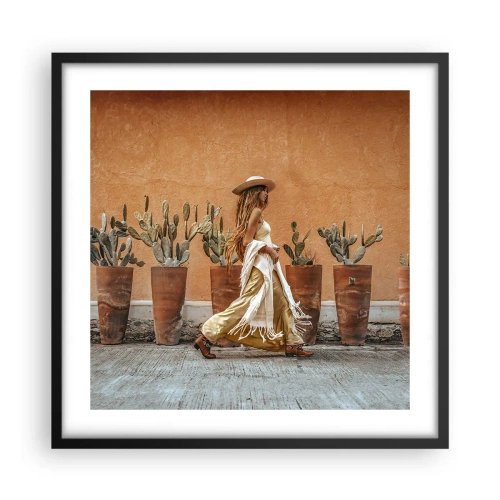 Plakat w czarnej ramie - W stylu hippie - 50x50 cm